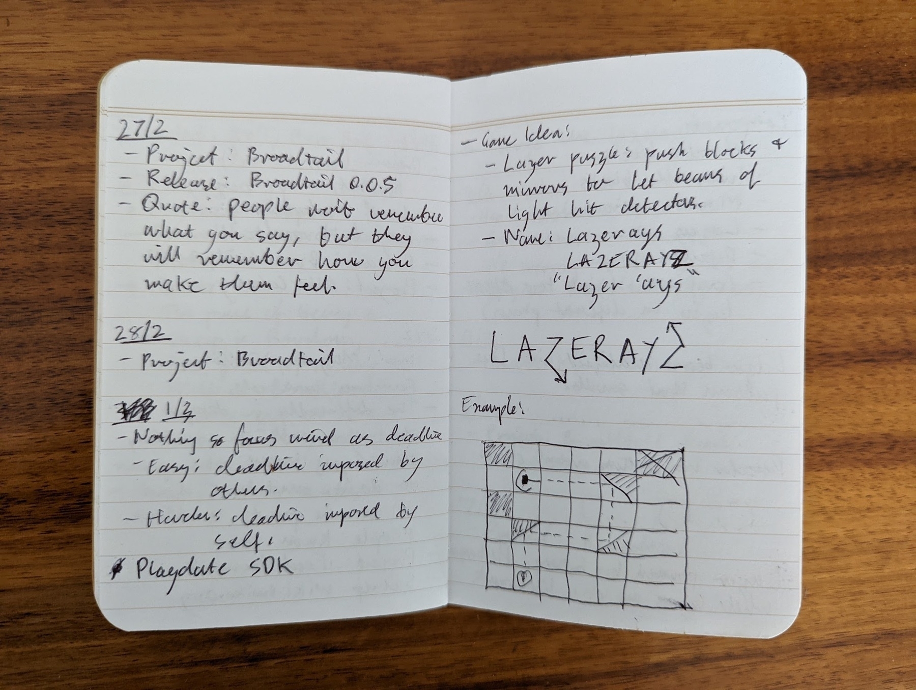 Page from a notebook